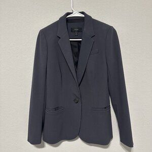 J. Crew Womens Blazer Navy Blue Gray Size 4 Jacket Single Button Wool‎ Blend